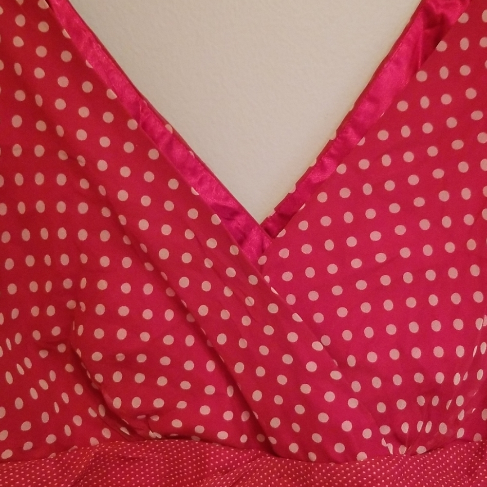Red With white polka dot dress - Picture 3 of 6